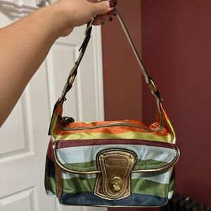 Coach Vibrant Striped Shoulder Bag